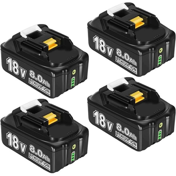 4 Pack 8.0Ah Replacement for Makita 18V Battery Compatible with Makita Battery Fits for Makita Battery 18V Cordless Power Tools and Chargers BL1860B BL1830B BL1840B BL1850B BL1815 BL1820 BL1825