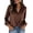 Brown, variant on Zeagoo Womens Satin Blouse Long Sleeve V Neck Shirts Dressy Casual Button Down Business Shirts With Pockets