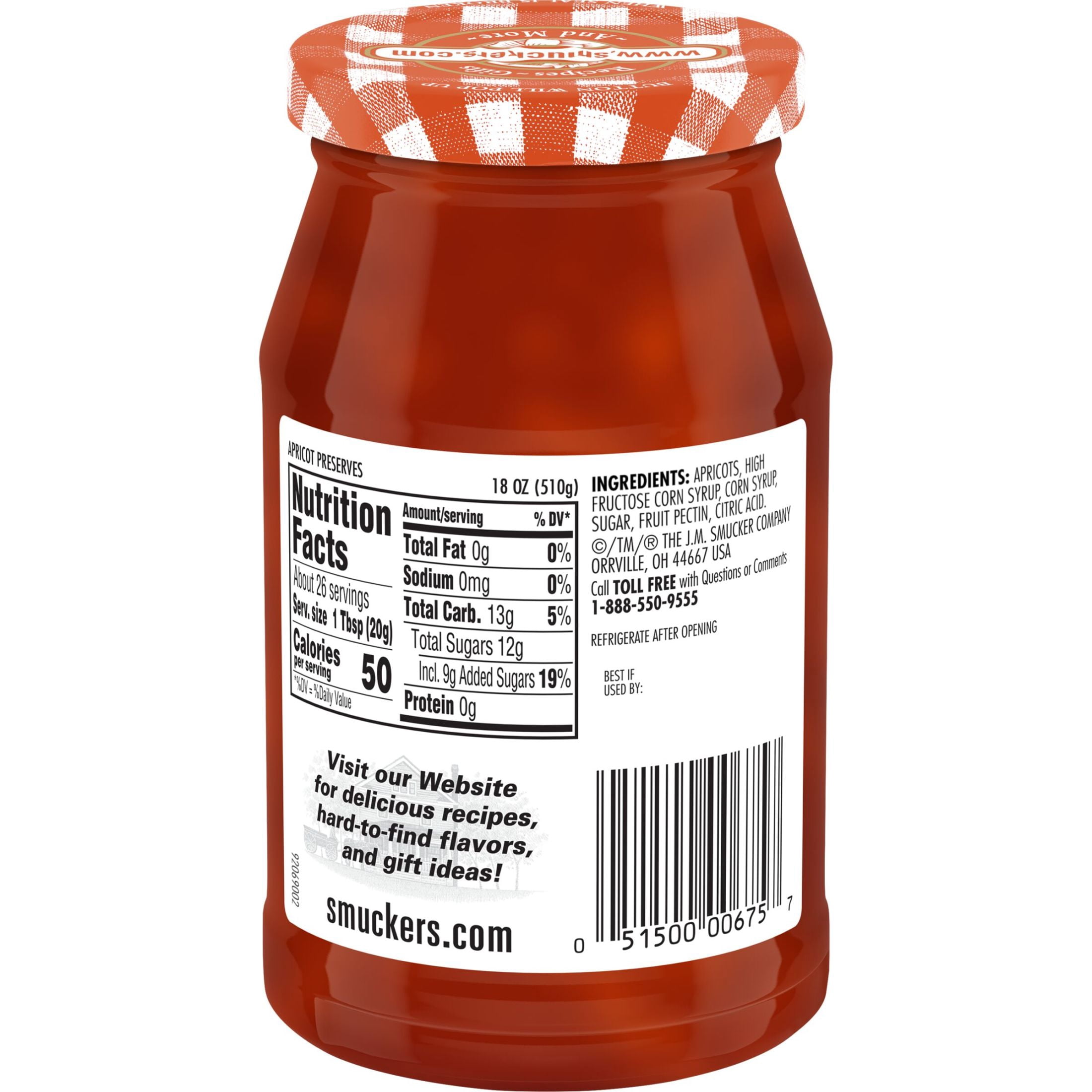 (2 pack) Smucker's Apricot Preserves, 18 oz
