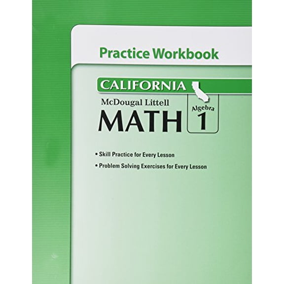 Pre-Owned Algebra 1, Grade 6 Practice Workbook: Mcdougal Littell Middle School Math California Paperback