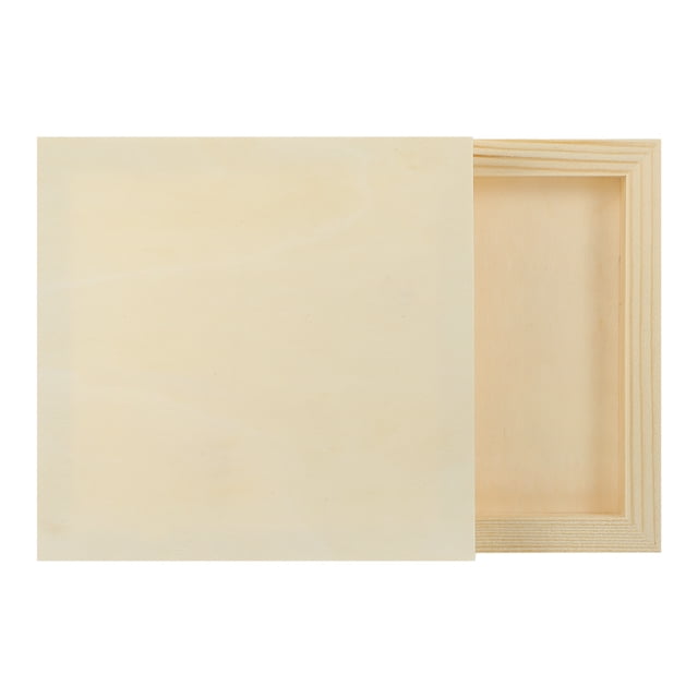 Uxcell 2Pcs Tableros de Lienzo de Madera, 6x6 Pulgadas Lienzos de Arte de Madera Cuadrados sin Terminar para Pintura, Manualidades, Proyectos de DIY, Arte de Vertido
