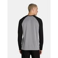 thumbnail image 5 of George Men's and Big Men’s Raglan Crewneck Tee with Long Sleeves, Sizes S-3XL, 5 of 6