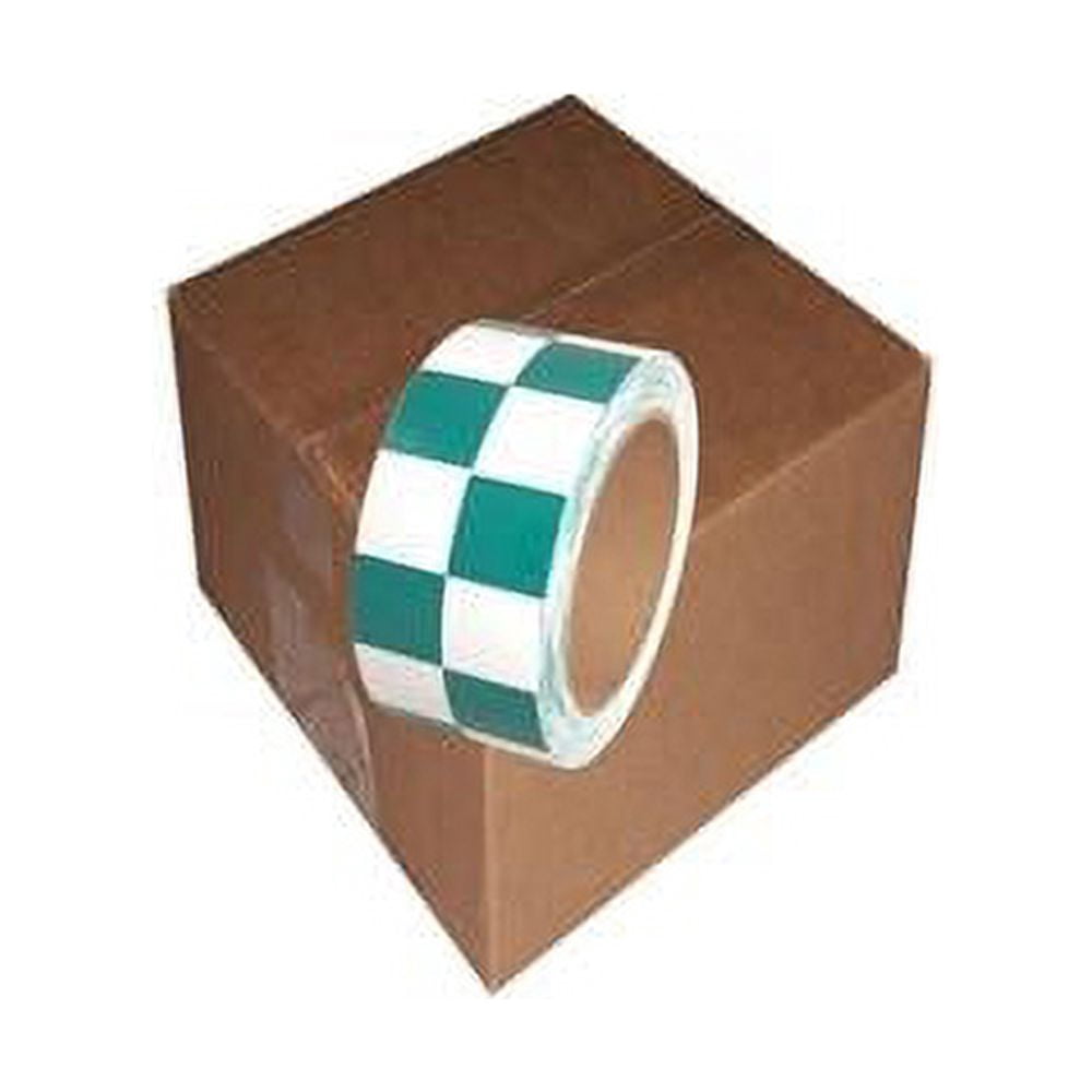 Checkerboard Vinyl Tape 2" X 36 Yard Roll Green / White (24 Roll/Case)