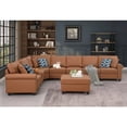 thumbnail image 4 of Devion Furniture Ella Faux Leather Modular Sectional Sofa with ottoman and cupholder console, 4 of 11