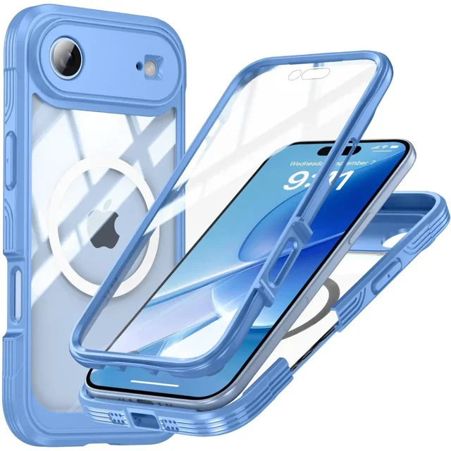 Magnetic Case for iPhone Air with Built-in Screen Protector, Shockproof Phone Cover with Camera Protector, Compatible with MagSafe, Full Body Phone Case