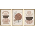 thumbnail image 1 of wall26 Framed Canvas Print Wall Art Set Mid-Century Pastel Geometric Semi Circles Nature Abstract Illustrations Modern Art Bohemian Decorative for Living Room, Bedroom, Office - 16"x24"x3 Natural, 1 of 5