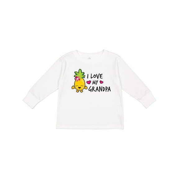 Inktastic I Love My Grandpa with Pineapple Girls Long Sleeve Toddler T-Shirt