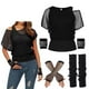 thumbnail image 3 of Traje de los años 80 para mujer, traje de graduación de los años 80, camiseta Retro de malla de neón, conjunto de guantes, accesorios de vestir para fiesta de los años 80, 3 of 5