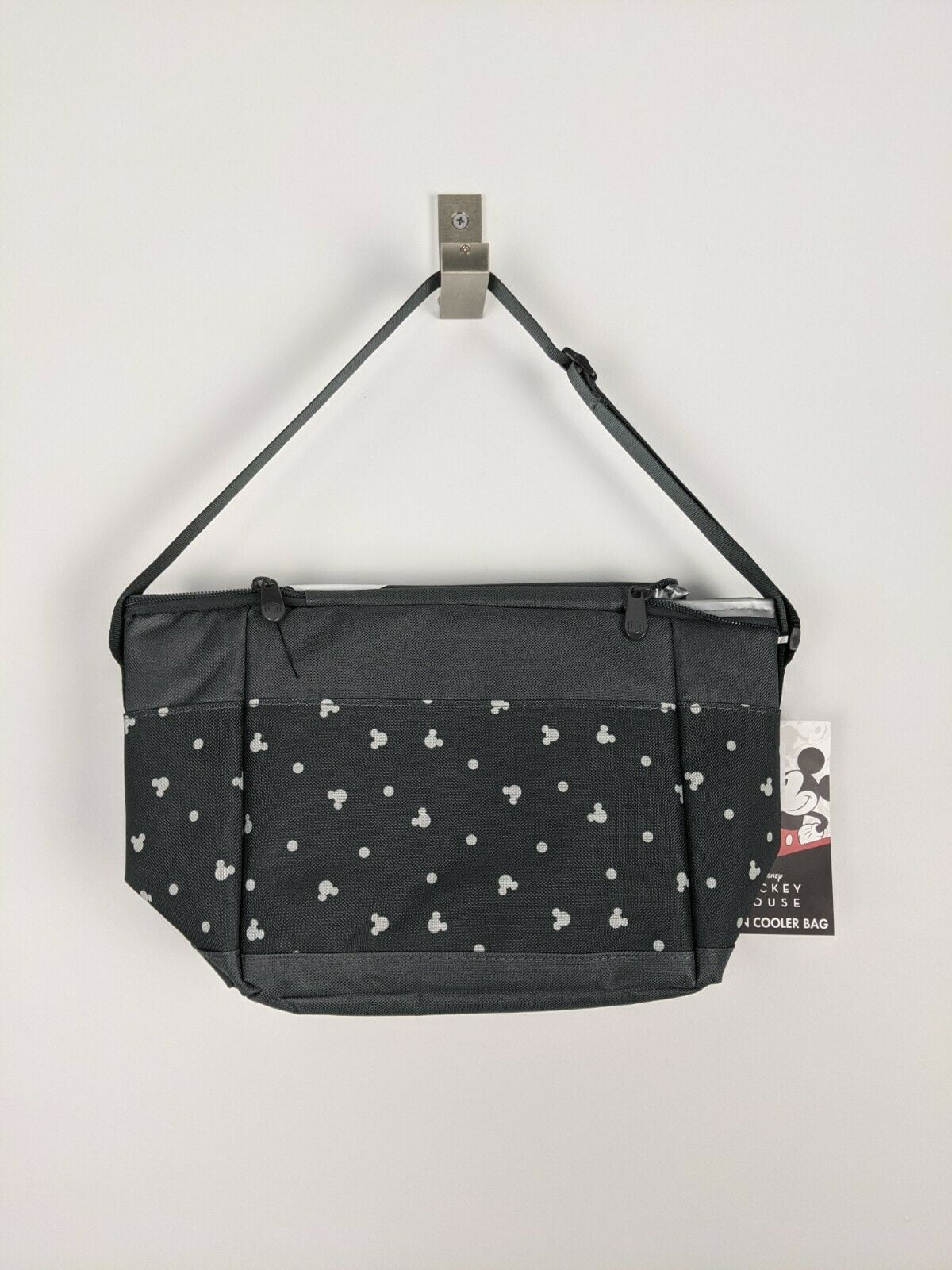 Disney Mickey Mouse charcoal grey heads insulated cooler lunch tote bag