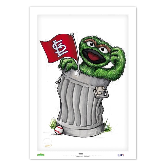 Oscar the Grouch St. Louis Cardinals 24" x 36" Sesame Street Limited Edition Fine Art Print