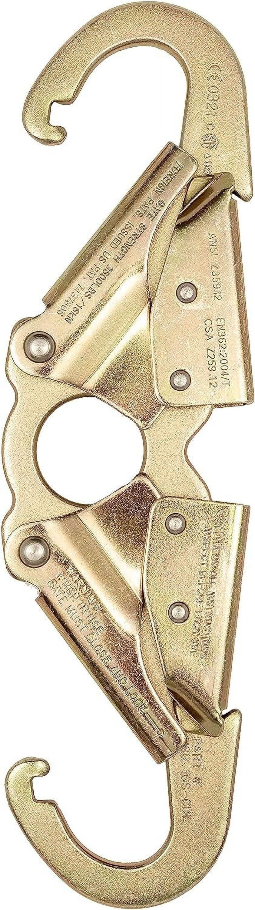 Steel  Plated Spreader Bar Snaphook - Yellow Snap Medium Sized With Fixed Eye - Spreader Snap Hook Separator For Fall Protection And Lifting Applications