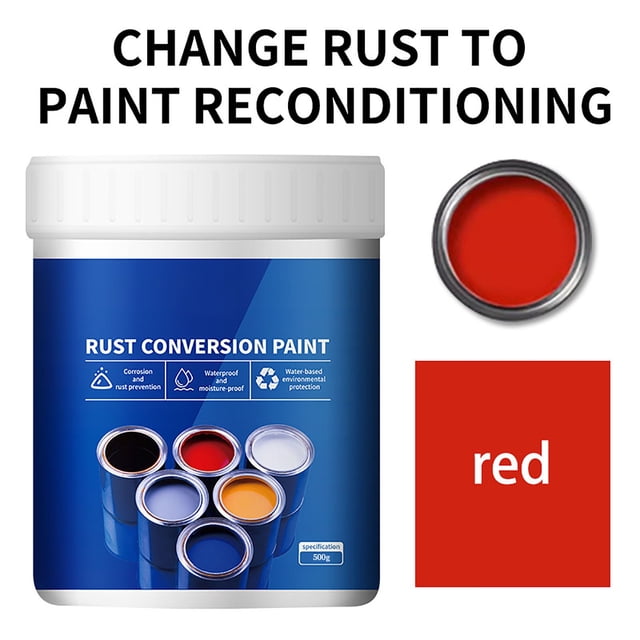 DPTALR Weather Proof Rust Converter Paint For Metal Water-based Reduce-rust Paint Metal Paint Rust-free Rust-conversion Paint Color Steel Tile Renovations 500g