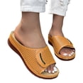thumbnail image 3 of asddcavvf Ladies Summer Fashion Solid Colour Hollow Out Open Toe Breathable Slope Heel Outside Wear, 3 of 6