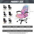 thumbnail image 6 of Xixirimido Colorful Easter Egg Leaf Pattern Office Chair Covers, Soft Rotating Chair Slipcovers, Removable Anti-Dust Chair Protective Cover High Back Boss Chair Cover with Button, Large, 6 of 6