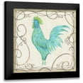 thumbnail image 1 of Shamp, Cindy 15x15 Black Modern Framed Museum Art Print Titled - Teal Rooster II, 1 of 5