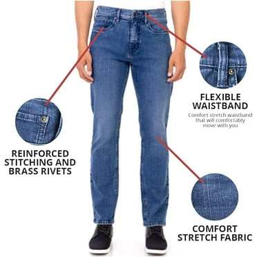 Urban Star Men's Relaxed Fit Straight Leg Jeans (Blue, 36x29)