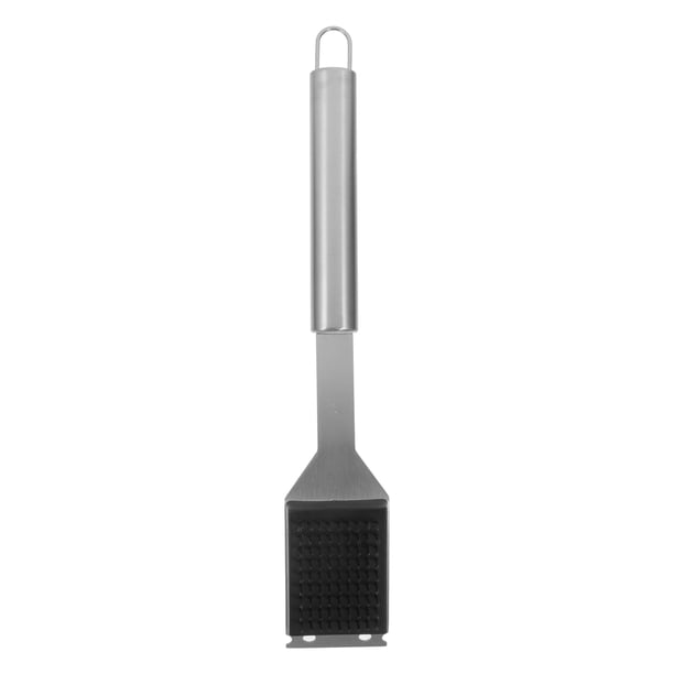 Juego de cepillos para parrilla de barbacoa, raspador de acero inoxidable, herramienta de limpieza para parrilla de carbón y gas, mantenimiento y eliminación de manchas en exteriores.