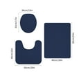 thumbnail image 4 of 3 Piece Bathroom Rugs Bath Mat Set, Velvet Bath Mats for Bathroom - Non-Slip Backing Bath Rugs, Washable - U-Shaped Contour Bathroom Rug and Toilet Lid Cover for Tub Shower & Bath Room, 4 of 8