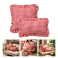 thumbnail image 1 of MKHSQHDG Sales Today Clearance Plaid Cover Checked Ruffled Cover for Home Sofa Pillowcases Red, 1 of 6