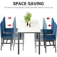 thumbnail image 7 of 4-person dining table set, modern artificial marble dining table set, kitchen table and chair set of 4 pieces, with 4 PU leather chairs, suitable for small spaces, apartments, restaurants,Blue, 7 of 7