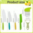 thumbnail image 2 of 6 Pcs Kids Knife Set,  Kids Safe Knife Set Include Children's Plastic Knife, Flat Knife, Plastic Peeler, Potato Slicer for Kitchen Cooking Plastic Children's Cooking Friendly, 2 of 7