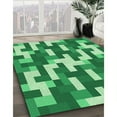 thumbnail image 3 of Ahgly Company Machine Washable Indoor Square Transitional Jade Green Area Rugs, 4' Square, 3 of 7