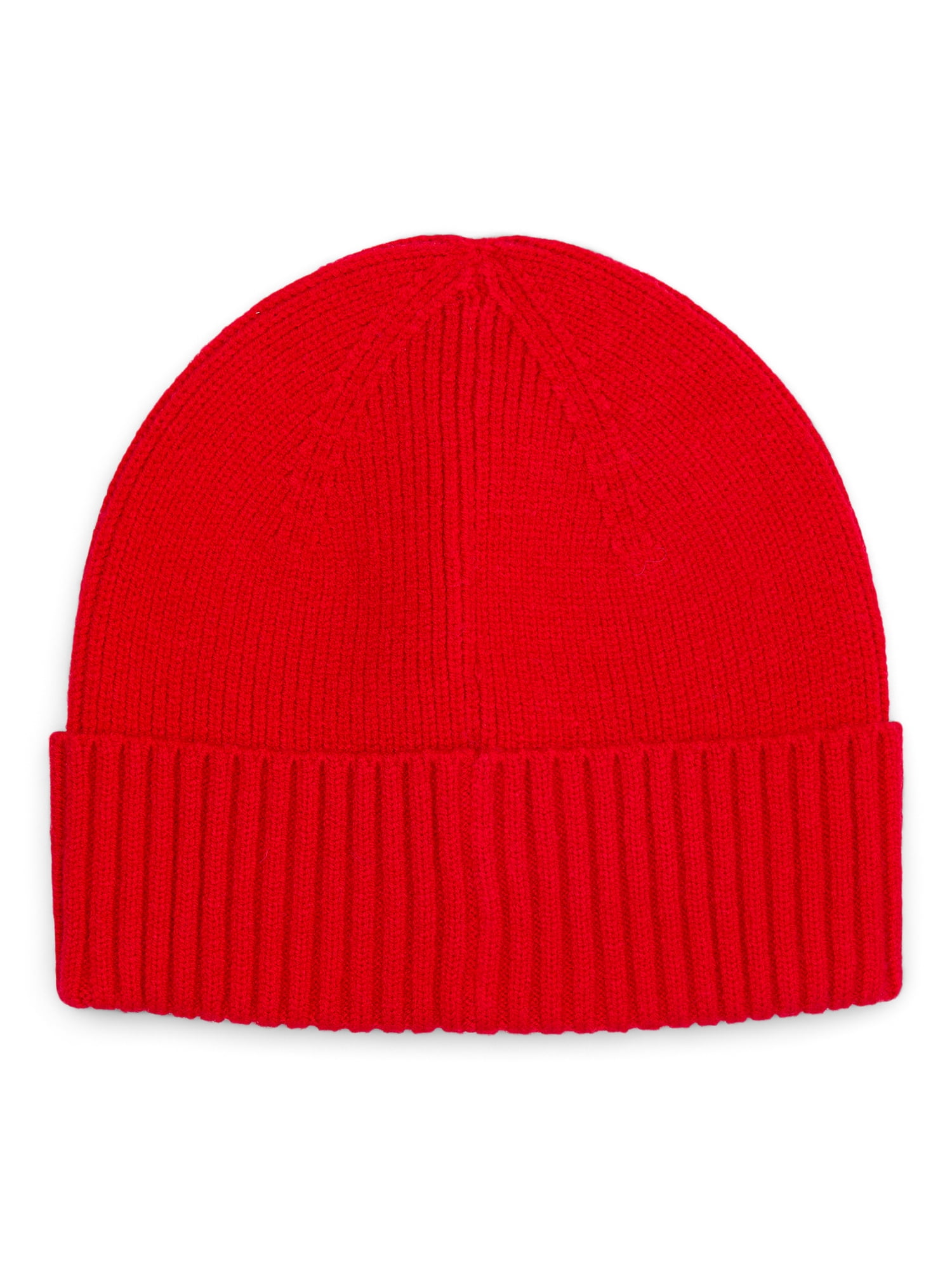 Time and Tru Women's Ribbed Beanie, Brilliant Red