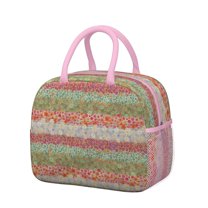 Obrewu Pioneer Flower Lunch Bag for Adult, Insulated, Leakproof, Oxford Cloth