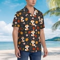 thumbnail image 3 of Fuzoiu Autumn Fox Print Hawaiian Shirt for Men, Summer Beach Casual Short Sleeve Button Down Shirts, Men’s Beach Summer Shirts with Pocket,X-Large, 3 of 7
