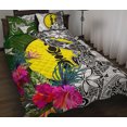 thumbnail image 1 of Nueva Caledonia Colcha Personalizada Juego de Apuestas Blanco - Tortuga Plumeria Plátano, 1 of 5