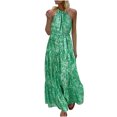 thumbnail image 2 of LOVZFMLL Dresses Women Fashion Summer Patchwork Hanging Strap Mid Length Vacation Style Dress, 2 of 8