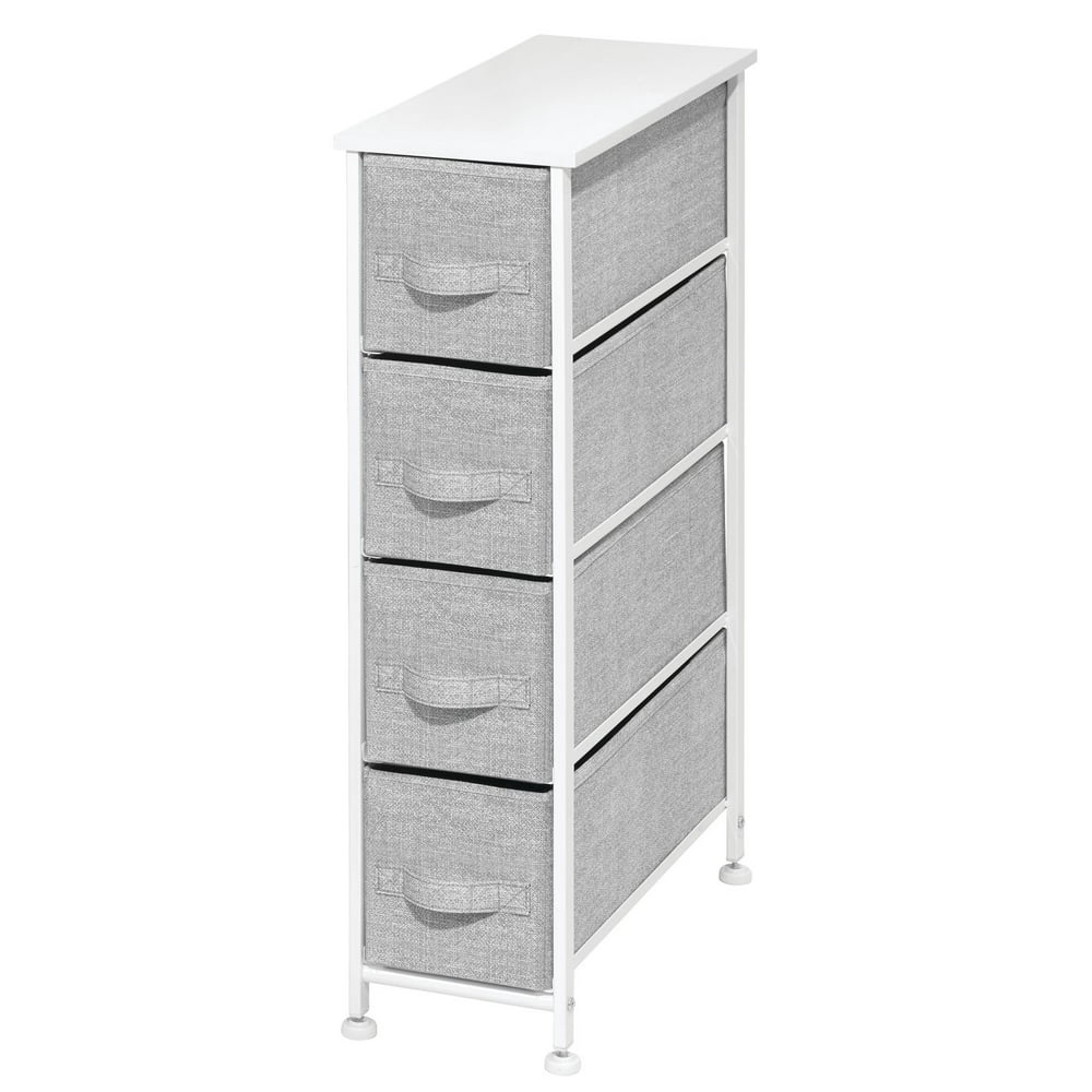 InterDesign 5443 7.9" X 18.9" X 29.7" Gray & White Aldo 4Drawer Fabric