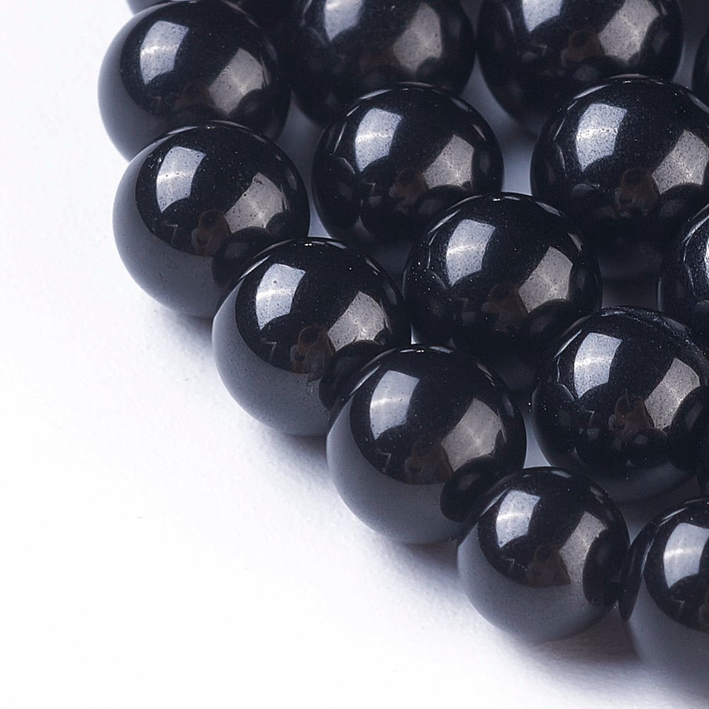 Natural Black Spinel Strands Round 6mm Hole: 1mm about 61~65pcs/strand 15.6 inch(39.5cm)