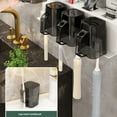 thumbnail image 2 of Cathoe Multi-functional Bathroom Wall-mounted Toothbrush Cup Holder With Cup,BLACK, 2 of 5