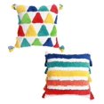 thumbnail image 1 of Square Tufted Colorful With Fringe Pillowcase 45X45cm Home Decor 2 Pieces(B), 1 of 5