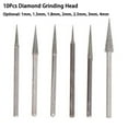 thumbnail image 4 of 10 Pcs 1.5mm Diamond Grinding Head Burr Grinding Bit Point D Needle Carving tool, 4 of 5