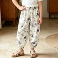 thumbnail image 2 of Pretxorve Kids Girls Jogger Pants Summer Print Loose Breathable Light Bottoms Sizes 1-13Y, 2 of 4