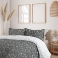 thumbnail image 2 of Ambesonne Botanical Down Alternative Quilt Comforter, Art Retro Branches Floral, Full, Grey, 2 of 5