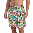 thumbnail image 2 of Naloa Watercolor Flowers Men's Beach Shorts, Surfing shorts, Swim trunks, Quick Dry Swim Trunks for Surfing Beach Fun - X-Large, 2 of 9