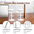 thumbnail image 6 of MOJAY Clear Bar Stools Set of 2, Counter Height Adjustable Swivel Acrylic Bar Stools with PU Leather Upholstered, Armless Bar Stools for Kitchen Island - Clear/White, 6 of 8