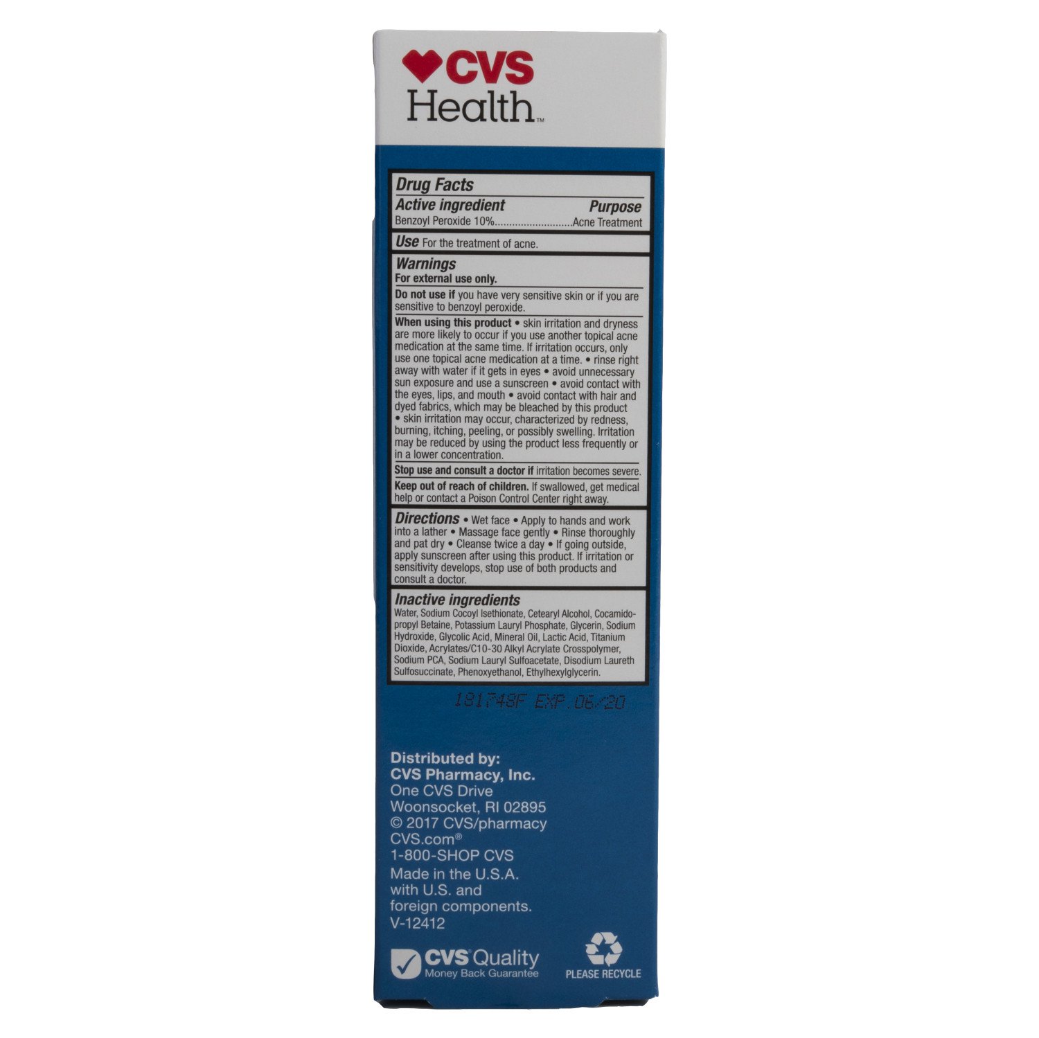 Cvs Maximum Strength Foaming Acne Face Wash 6 6 Oz Tube 10 Benzoyl Peroxide 002 Walmart Com Walmart Com