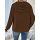 thumbnail image 5 of Sudadera con Capucha Extragrande de Otoño para Mujer, con Cuello en V y Larga. Marrón L, 5 of 8