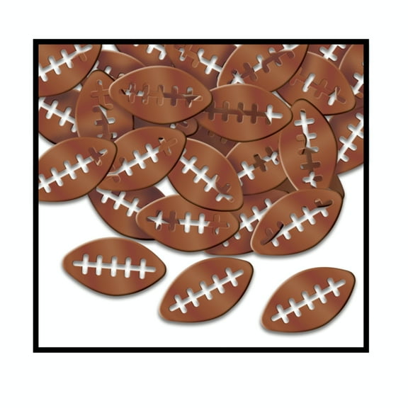 Party Central Club Pack of 12 Brown Fanci-Fetti Football Confetti Bags 1 oz.