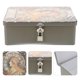 thumbnail image 3 of Caja de hojalata vintage con cerradura, estuche de escritorio para guardar joyas., 3 of 7
