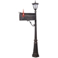 thumbnail image 3 of Mailbox/Post Light Combination Kit , Post with Mailbox, Fluted Base, Decorative Modern Mailbox with Post, Stratford Heavy Duty Cast Aluminum Mailboxes for Outside, Mailbox Post Large Mail Box, 3 of 12