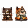 thumbnail image 2 of 2Pcs Fall Harvest Light Up House Set, 7.5" Resin Pumpkin Cottage Figurines with LED Lights for Autumn and Thanksgiving Decor, 2 of 6