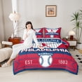 thumbnail image 4 of Castle Fairy Sport Baseball Twin Comforter Sets,Ball Game Bedding Set,Red Blue Bedding Set, 4 of 8