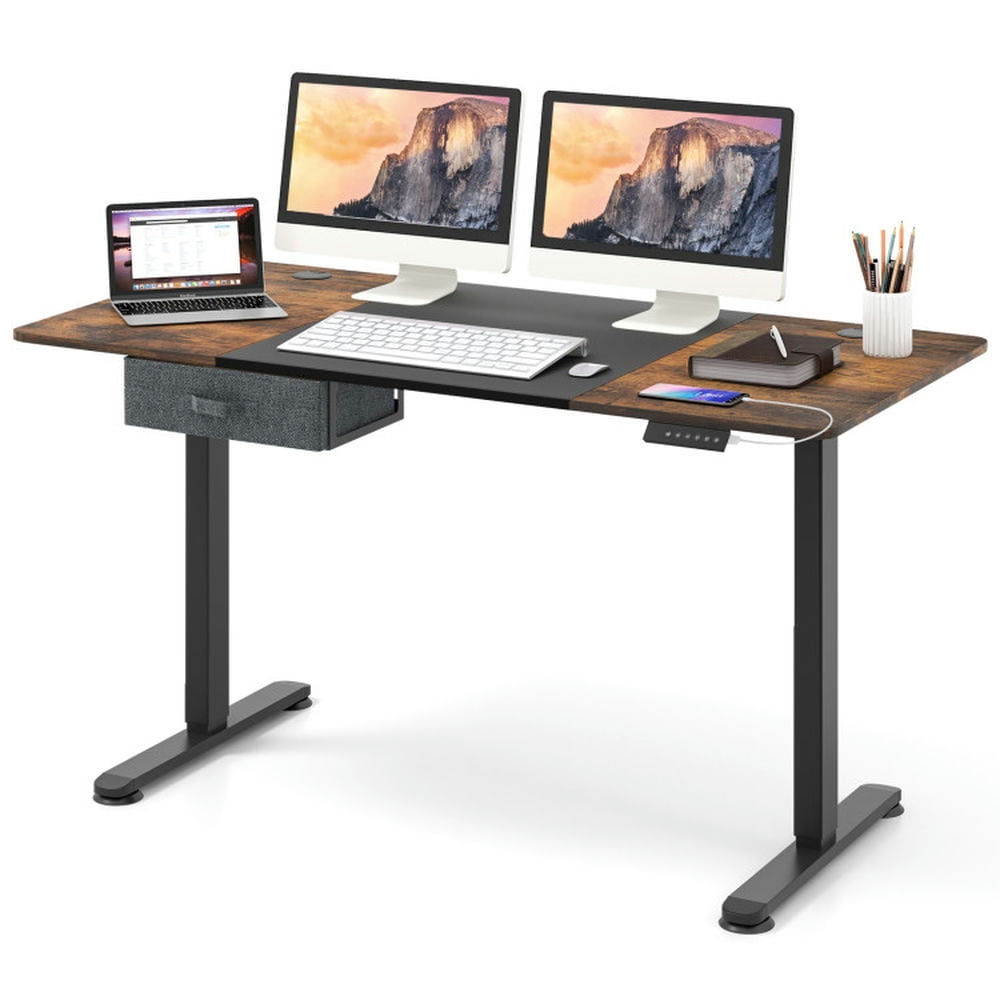 GVN Height Adjustable Electric Standing Desk with USB Charging Port-Black, Desk for Bedroom, Gaming Computer Desks for Study,Working,Writing GVN Height Adjustable Electric Standing Desk with USB Charging Port-Black, Desk for Bedroom, Gaming Computer Desks for Study,Working,Writing