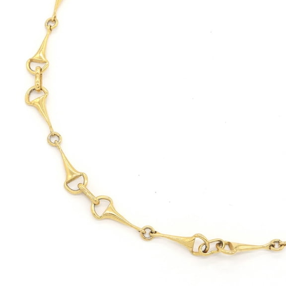 Pre-Owned Celine Necklace, Gold Metal Horsebit, Old Classic, Women's