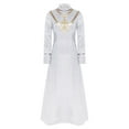 thumbnail image 3 of Choomomo Women Minister Preacher Church Clergy Robe Long Sleeve Cross Metallic Shiny Tunic Dress for Performance White XXL, 3 of 5